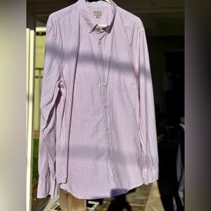J. Crew Button Down Shirt Mens XL Blue Red White Long Sleeve Cotton - EUC